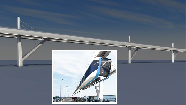 Design concept for cable-stayed a suspended SEFEGE monorail track in Montreal